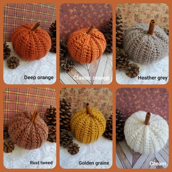 Black Variegated Crocheted Pumpkin Fall Home Decor - Picture 6 of 7